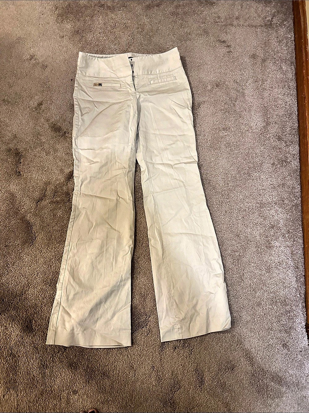 Express Women's Flare Pants Cream Size 4